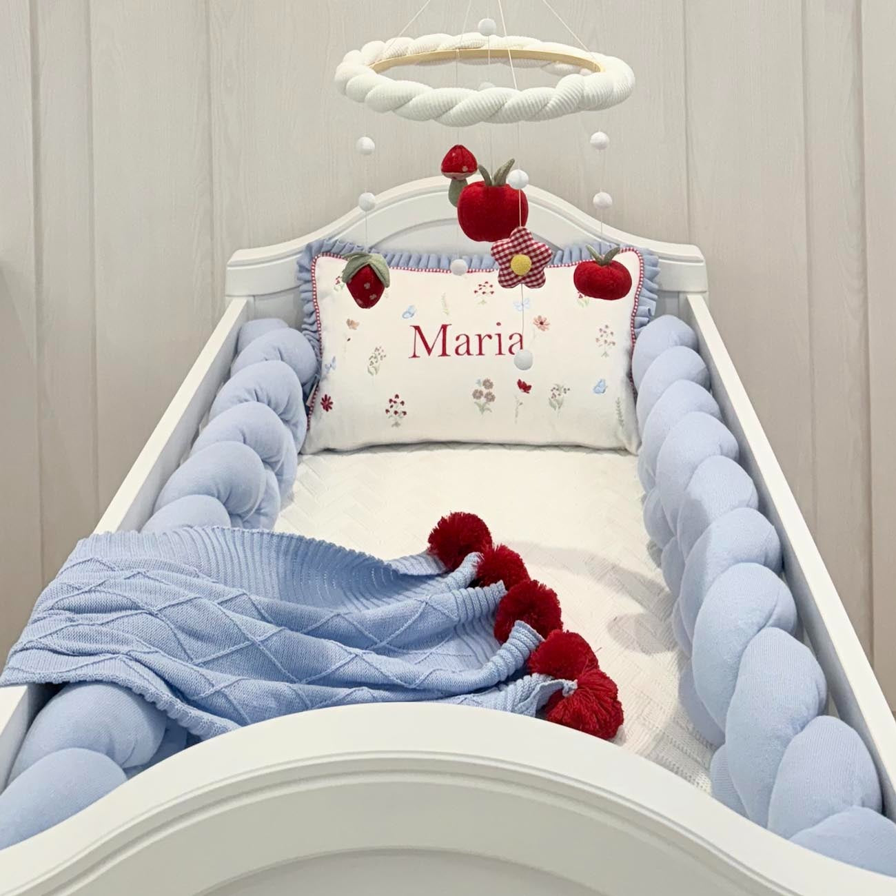 Kit berço Maria com inicial Personalizada 3 peças