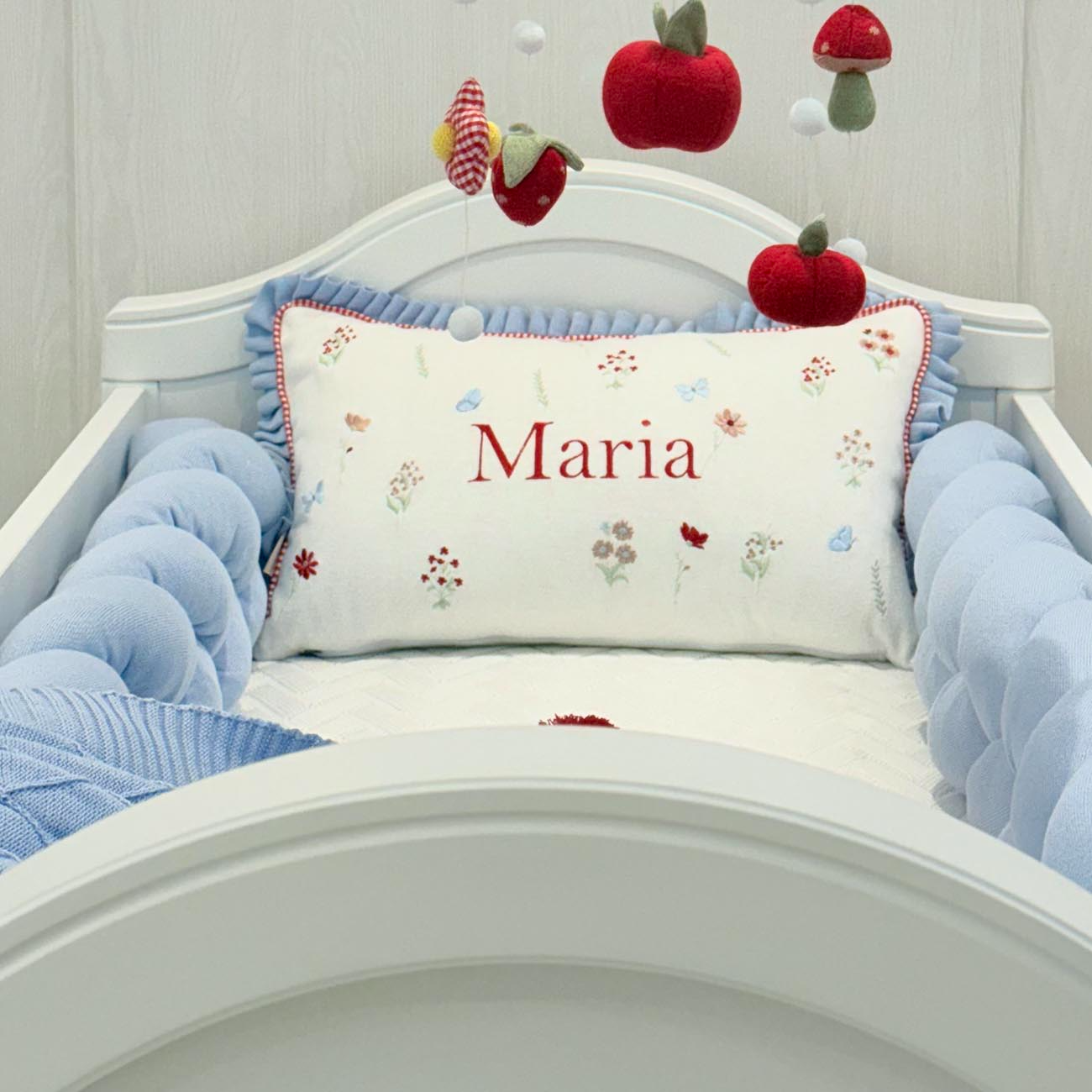 Kit berço Maria com inicial Personalizada 3 peças
